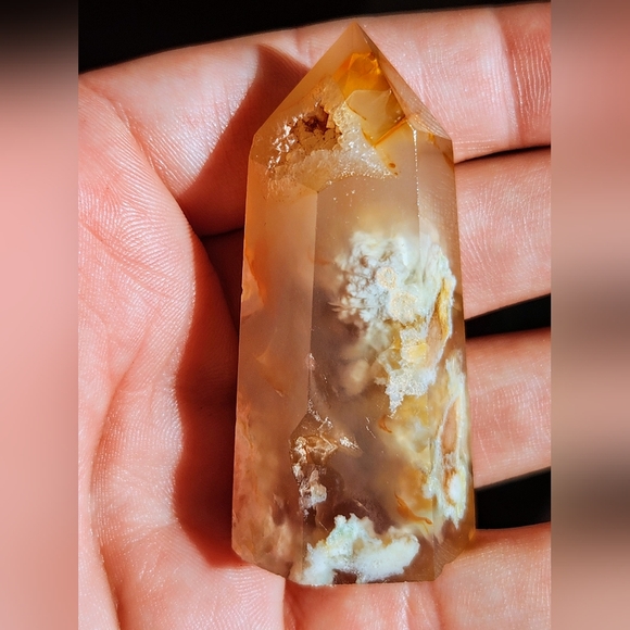 Druzy Flower Agate Tower Crystals Point - Picture 7 of 9